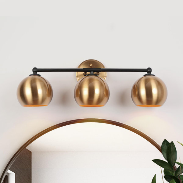 Corrigan Studio® LateefahA 3 Light Dimmable Modern Black Gold Globe